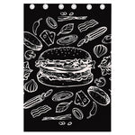 Black And White Hamburger Print Curtain
