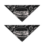 Black And White Hamburger Print Dog Bandana