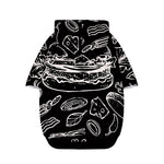 Black And White Hamburger Print Dog Zip Up Hoodie