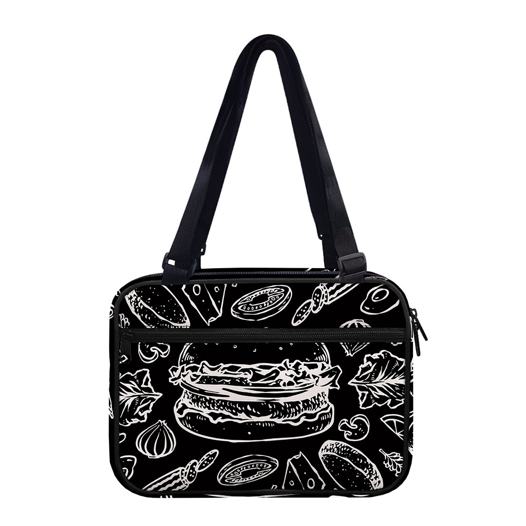 Black And White Hamburger Print Double Strap Bible Bag