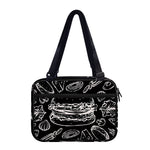 Black And White Hamburger Print Double Strap Bible Bag