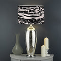 Black And White Hamburger Print Drum Lamp Shade