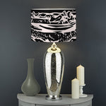 Black And White Hamburger Print Drum Lamp Shade