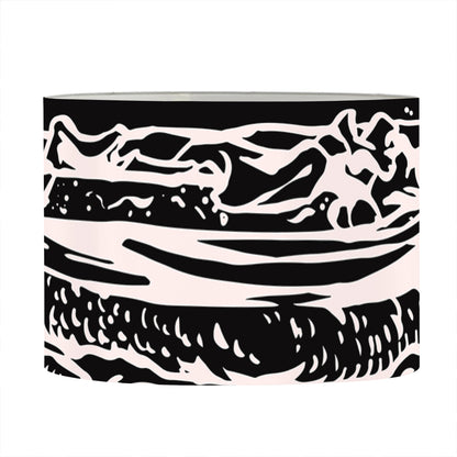 Black And White Hamburger Print Drum Lamp Shade