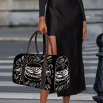 Black And White Hamburger Print Duffle Bag
