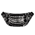 Black And White Hamburger Print Fanny Pack