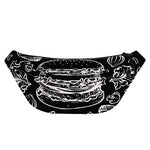 Black And White Hamburger Print Fanny Pack