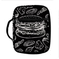 Black And White Hamburger Print Front Pocket Bible Bag