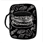 Black And White Hamburger Print Front Pocket Bible Bag