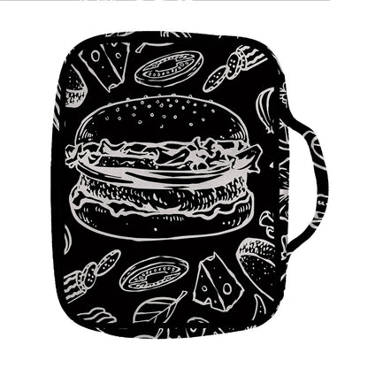Black And White Hamburger Print Front Pocket Bible Bag