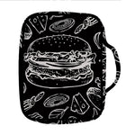Black And White Hamburger Print Front Pocket Bible Bag