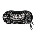 Black And White Hamburger Print Glasses Case