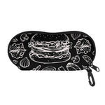Black And White Hamburger Print Glasses Case