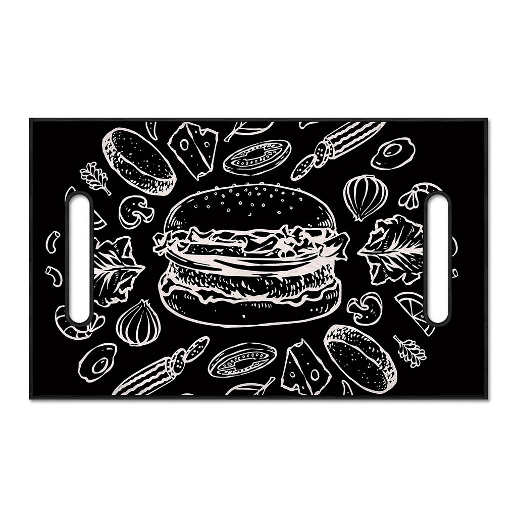 Black And White Hamburger Print Golf Cart Seat Cover