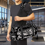 Black And White Hamburger Print Gym Bag