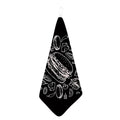 Black And White Hamburger Print Hand Towel