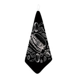 Black And White Hamburger Print Hand Towel