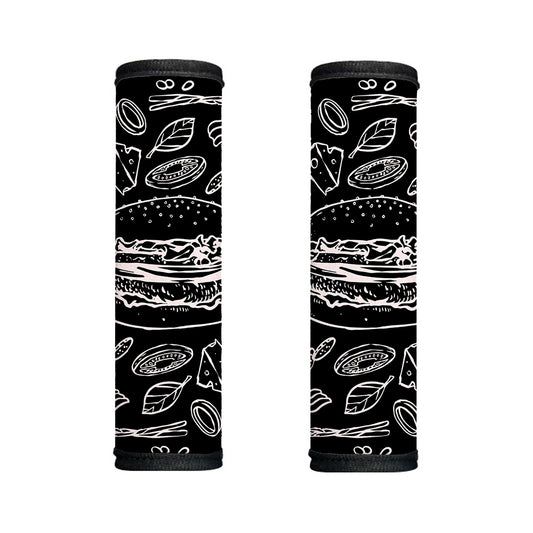 Black And White Hamburger Print Handle Covers
