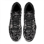 Black And White Hamburger Print High Top Leather Sneakers
