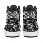 Black And White Hamburger Print High Top Leather Sneakers