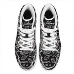 Black And White Hamburger Print High Top Leather Sneakers