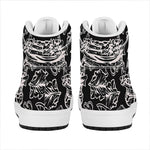 Black And White Hamburger Print High Top Leather Sneakers