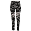 Black And White Hamburger Print High-Waisted Pocket Leggings