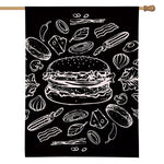 Black And White Hamburger Print House Flag