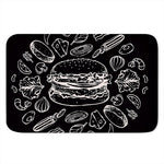 Black And White Hamburger Print Indoor Door Mat
