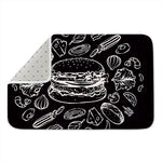 Black And White Hamburger Print Indoor Door Mat