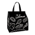 Black And White Hamburger Print Insulated Lunch Tote
