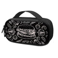 Black And White Hamburger Print Portable Cooler Travel Case