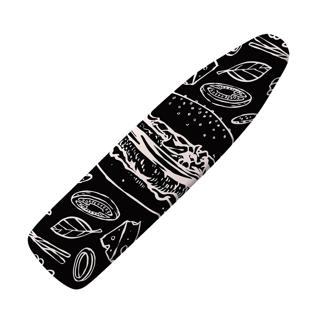 Black And White Hamburger Print Ironing Board Cover