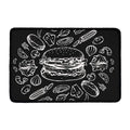 Black And White Hamburger Print Kitchen Mat