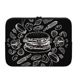 Black And White Hamburger Print Laptop Sleeve