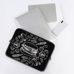 Black And White Hamburger Print Laptop Sleeve