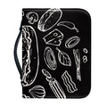 Black And White Hamburger Print Leather Bible Cover
