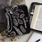 Black And White Hamburger Print Leather Bible Cover