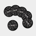 Black And White Hamburger Print Leather Coaster Set