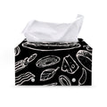 Black And White Hamburger Print Leather Tissue Box Cover