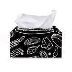 Black And White Hamburger Print Leather Tissue Box Cover