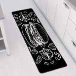Black And White Hamburger Print Long Kitchen Mat
