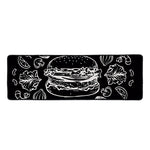 Black And White Hamburger Print Long Kitchen Mat