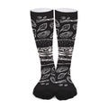 Black And White Hamburger Print Long Socks