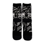 Black And White Hamburger Print Long Socks