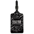 Black And White Hamburger Print Luggage Tag