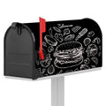 Black And White Hamburger Print Mailbox Cover
