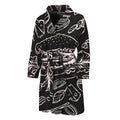 Black And White Hamburger Print Men's Bathrobe