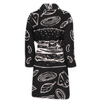 Black And White Hamburger Print Men's Bathrobe