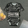 Black And White Hamburger Print Men's Bodysuit